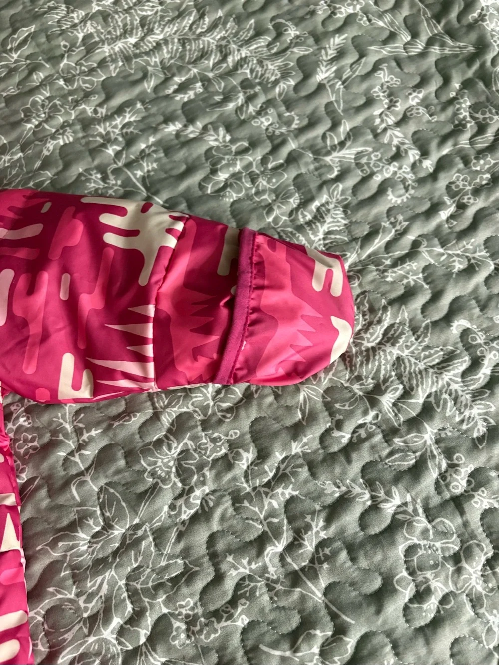 Columbia Pink and Cream Patterned Kids Puffer Snowsuit